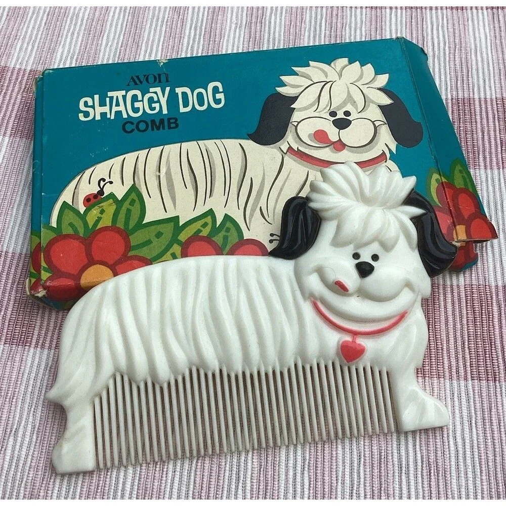Vintage Avon Children's Shaggy Dog Hair Comb With Box 1970s Nostalgia Vanity